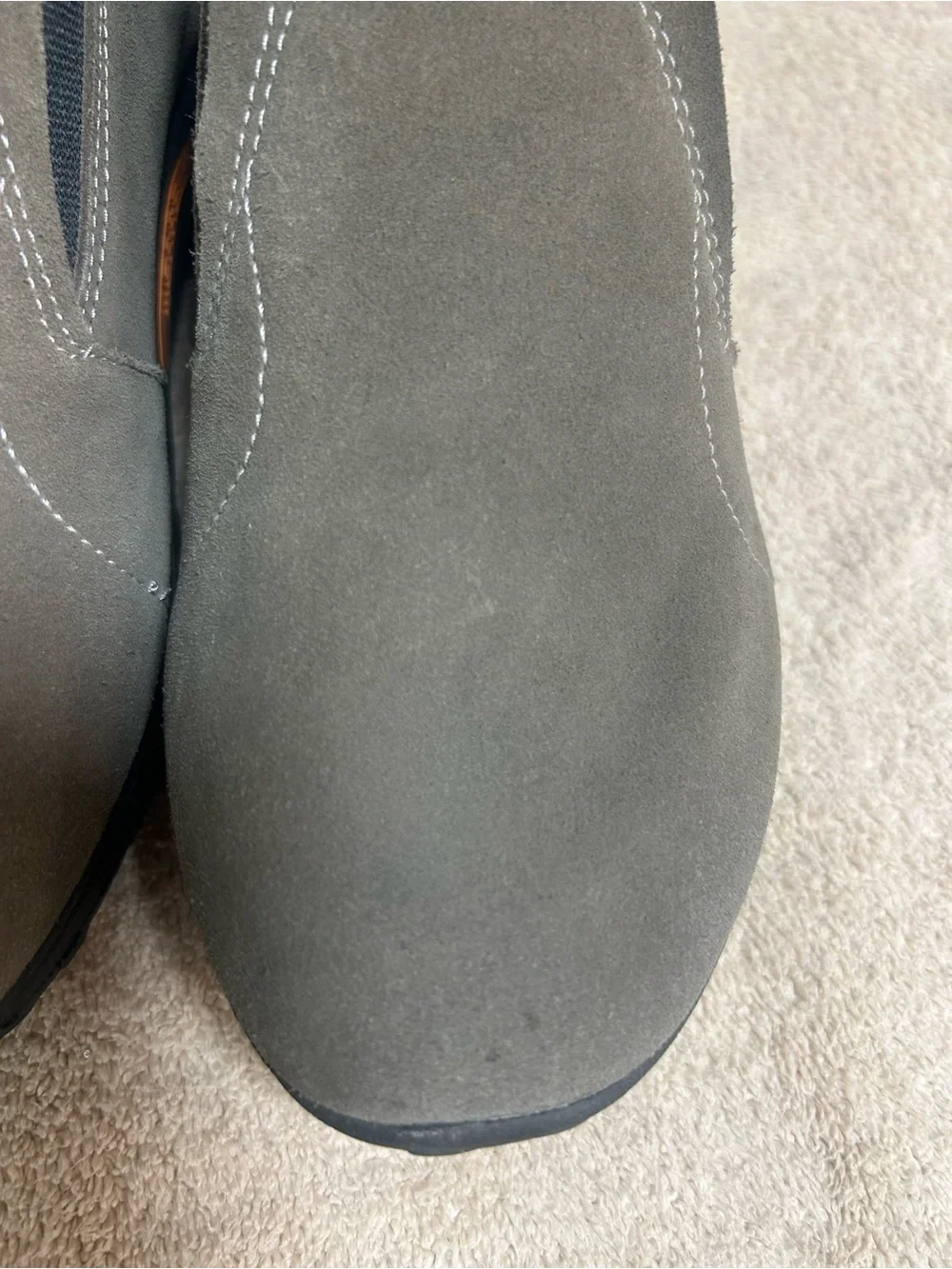 MERRELL JUNGLEOC slip on smoke gray suede hiking/walking shoes. Mens size 7 EUC